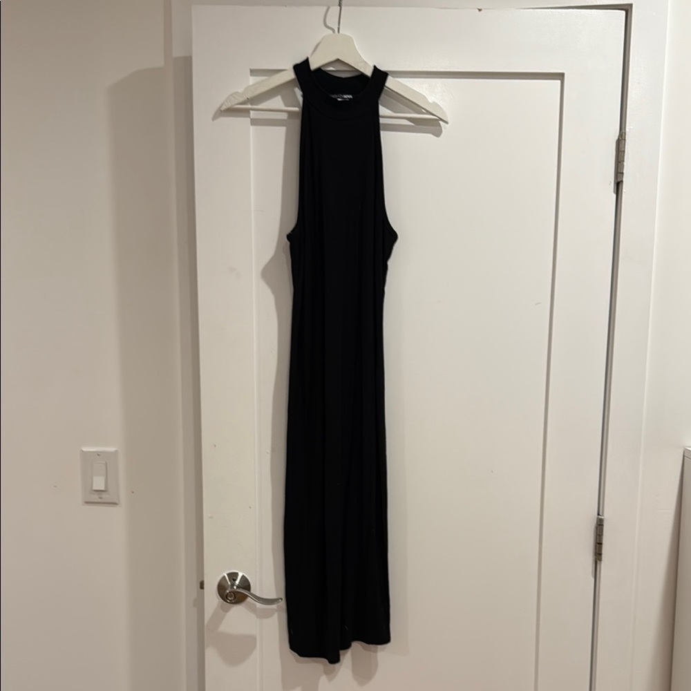Fashion Nova Black Halter Sheath Maxi Dress